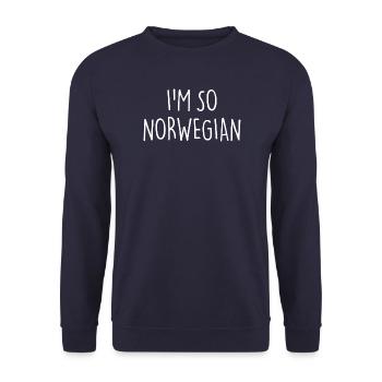 I'm so Norwegian Norway Norwegen - Unisex Pullover - Navy - Vorne - Alina (178cm) & Michal (187cm)
