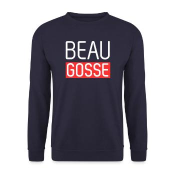 Hübsche Männer Geschenk Humor Original Lustig Gebärdet - Unisex Pullover - Navy - Vorne - Alina (178cm) & Michal (187cm)