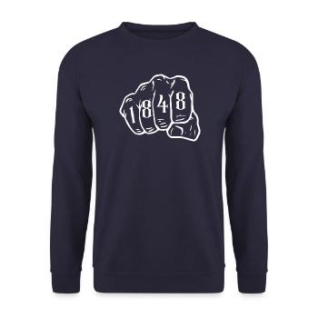 1848 Ruhrpott Football Bochum Ruhr Area - Unisex Sweatshirt - navy - Front - Alina (178cm) & Michal (187cm)