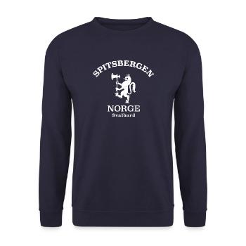 Spitsbergen Norge Norway Norwegen - Unisex Pullover - Navy - Vorne - Alina (178cm) & Michal (187cm)
