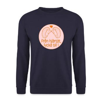 Von Herzen: Viel Glück - Unisex Pullover - Navy - Vorne - Alina (178cm) & Michal (187cm)