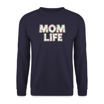 Mom Life Pastellherzen Scribble - Unisex Pullover - Navy - Vorne - Alina (178cm) & Michal (187cm)