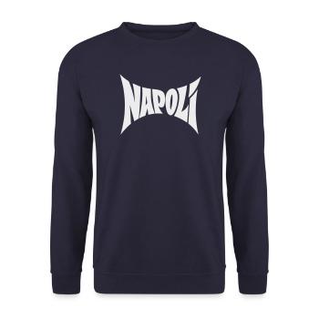 Napoli Typografie Design - Unisex Pullover - Navy - Vorne - Alina (178cm) & Michal (187cm)