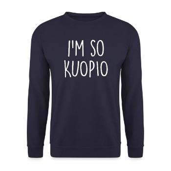 Kuopio Suomi Finland - Unisex Pullover - Navy - Vorne - Alina (178cm) & Michal (187cm)