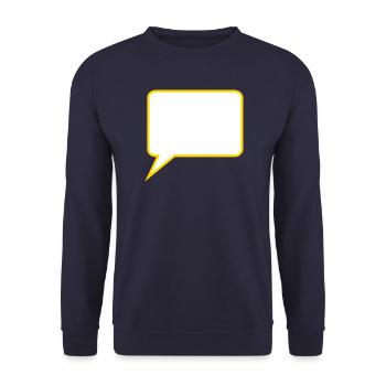 Personalize your own speech bubble comic - Unisex Sweatshirt - navy - Front - Alina (178cm) & Michal (187cm)