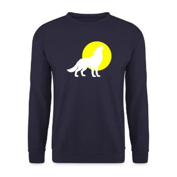 Wolf Silhouette - Unisex Sweatshirt - navy - Front - Alina (178cm) & Michal (187cm)