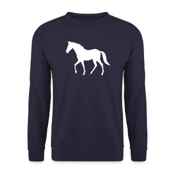Silhouettes de chevaux Cavalier cadeau blanc - Sweat-shirt Unisexe - marine - Devant - Alina (178cm) & Michal (187cm)