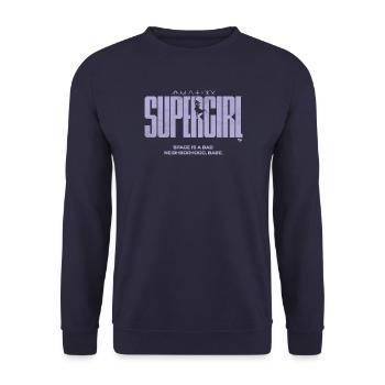 Supergirl Movie Lettering With Symbol And Quote - Unisex Sweatshirt - navy - Front - Alina (178cm) & Michal (187cm)
