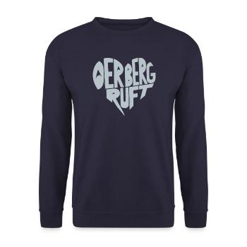 Der Berg ruft Herz - Unisex Pullover - Navy - Vorne - Alina (178cm) & Michal (187cm)