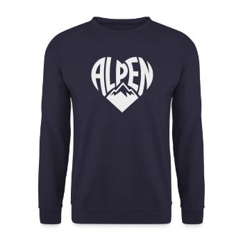 Alpen HerzTypo - Unisex Sweatshirt - navy - Front - Alina (178cm) & Michal (187cm)