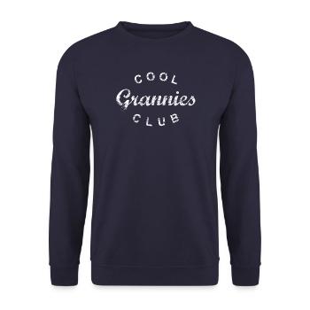 Cool Grannies Club Großmutter Muttertag Geschenk - Unisex Pullover - Navy - Vorne - Alina (178cm) & Michal (187cm)