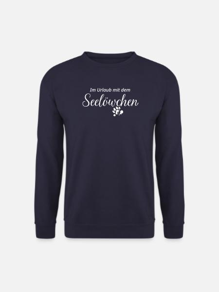 Löwchen: Im Urlaub mit dem Seelöwchen (white) - Unisex Pullover - Navy