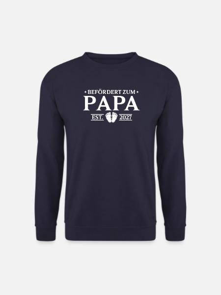 Werdender Papa 2027 Befördert zum Vater - Unisex Pullover - Navy
