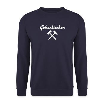 Gelsenkirchen Schalke Bergmann - Unisex Pullover - Navy - Vorne - Alina (178cm) & Michal (187cm)