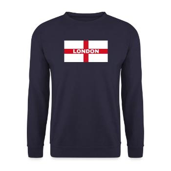 London City in English Flag - Unisex Sweatshirt - navy - Front - Alina (178cm) & Michal (187cm)