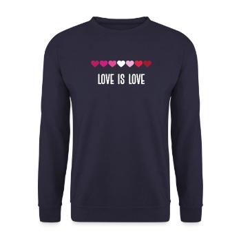 LGBT Pride Month - Love is Love (Lesbian) - Unisex Sweatshirt - navy - Front - Alina (178cm) & Michal (187cm)