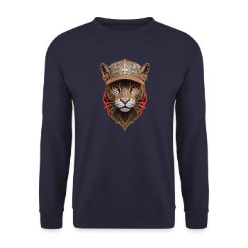 Wild Cat Spirit - Unisex Sweatshirt - navy - Front - Alina (178cm) & Michal (187cm)