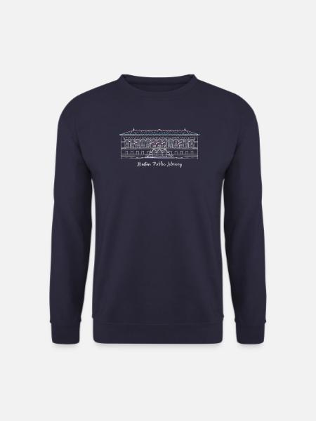 Boston, Zeichnung öffentliche Bibliothek, USA - Unisex Pullover - Navy