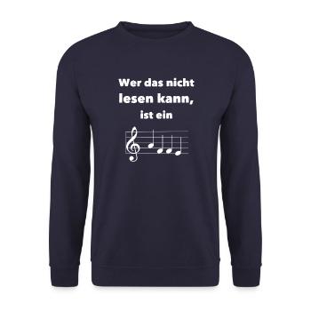 Wer das nicht lesen kann, ist ein... - Chorsänger - Unisex Pullover - Navy - Vorne - Alina (178cm) & Michal (187cm)