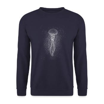 Jellyfish white - Unisex Sweatshirt - navy - Front - Alina (178cm) & Michal (187cm)