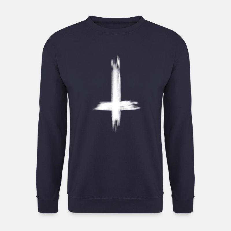 Sinner - Pécheur - Croix inversée - Sweat-shirt Unisexe - marine