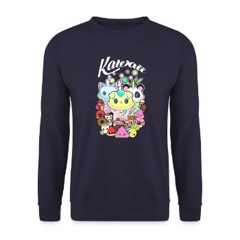 Kawaii sweets - Unisex Sweatshirt - navy - Front - Alina (178cm) & Michal (187cm)
