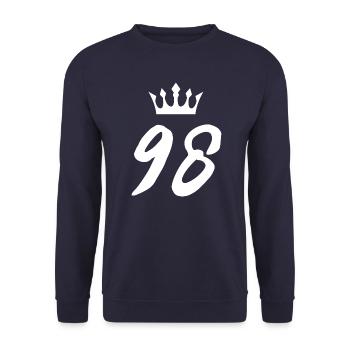 98 Number crown - Unisex Sweatshirt - navy - Front - Alina (178cm) & Michal (187cm)