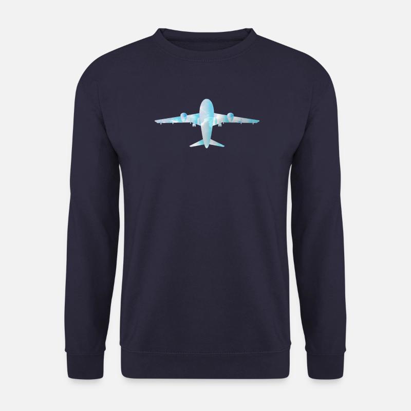 Passenger plane with cloud pattern - Unisex Sweatshirt - navy