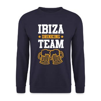 Ibiza Drinking Team - Unisex Sweatshirt - navy - Front - Alina (178cm) & Michal (187cm)