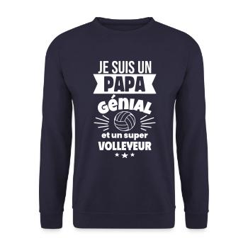Papa génial volleyeur volleyball volley - Sweat-shirt Unisexe - marine - Devant - Alina (178cm) & Michal (187cm)