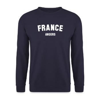 Angers, France, France - Unisex Sweatshirt - navy - Front - Alina (178cm) & Michal (187cm)