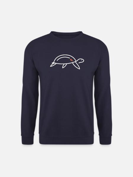 Meeresschildkröte – Minimalistische Linienkunst - Unisex Pullover - Navy