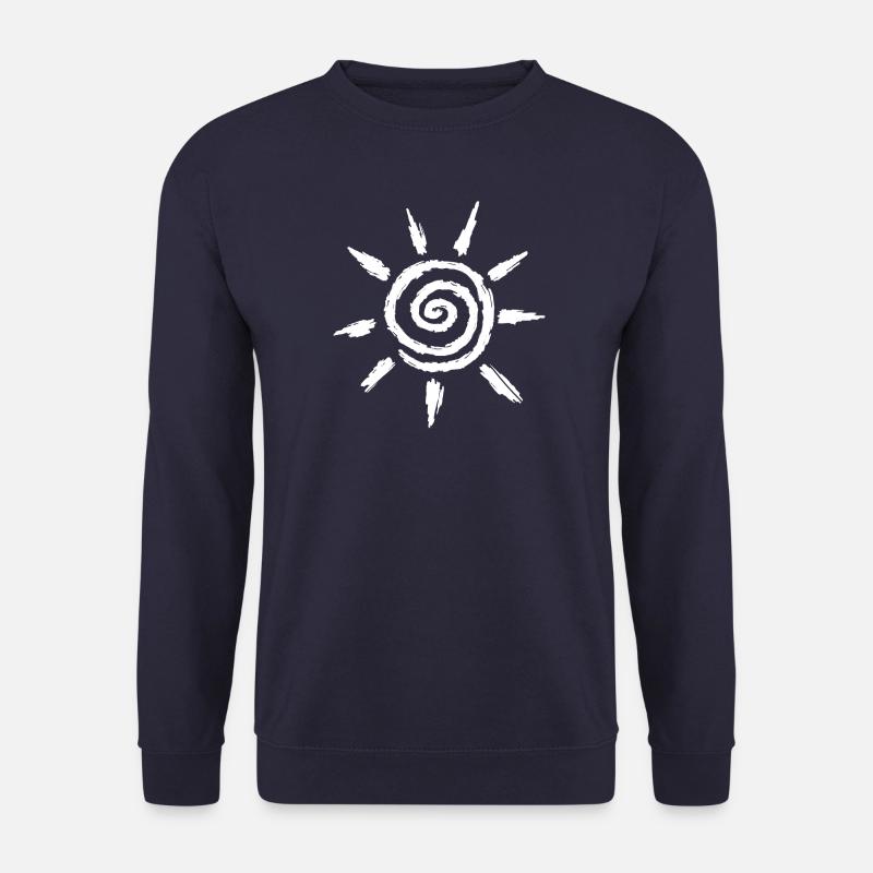 Zeichnung der Sonne - spirituelles Symbol - Unisex Pullover - Navy