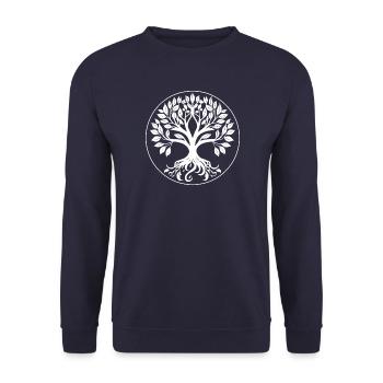 Baum des Lebens, Mutter Natur, Symbol - Unisex Pullover - Navy - Vorne - Alina (178cm) & Michal (187cm)
