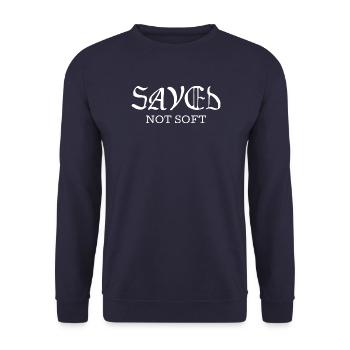 Gespeichert nicht weich - Unisex Pullover - Navy - Vorne - Alina (178cm) & Michal (187cm)