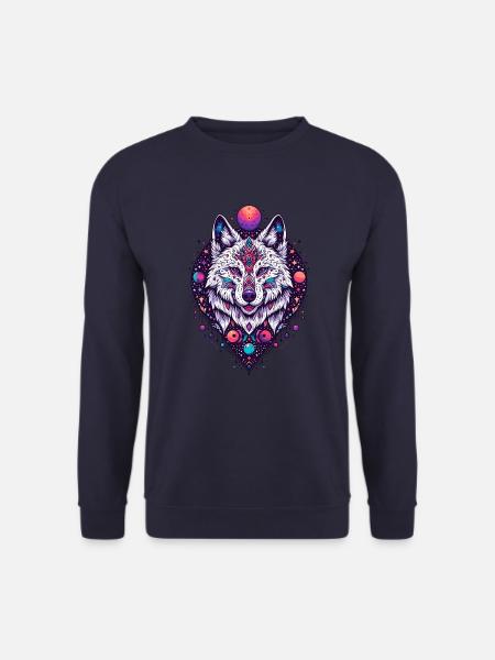 WOLF, COSMIC, UNIVERSE, PLANET, STARS, GALAXY, WORLD - Unisex Sweatshirt - navy