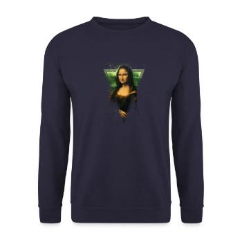 Mona Lisa - Leonardo Da Vinci Luxus - Unisex Pullover - Navy - Vorne - Alina (178cm) & Michal (187cm)