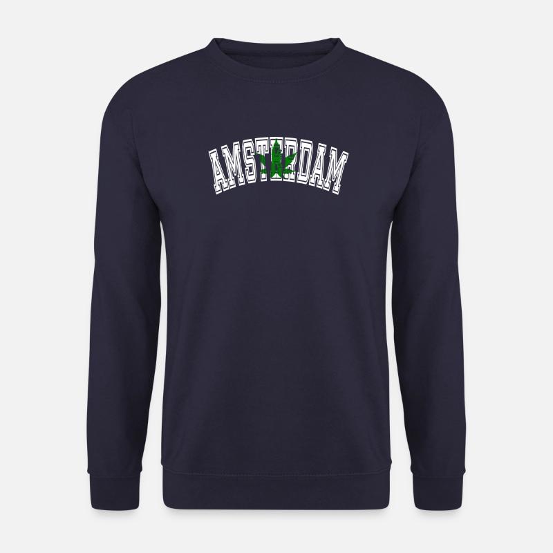 Amsterdam design with cannabis leaf - Unisex Sweatshirt - navy