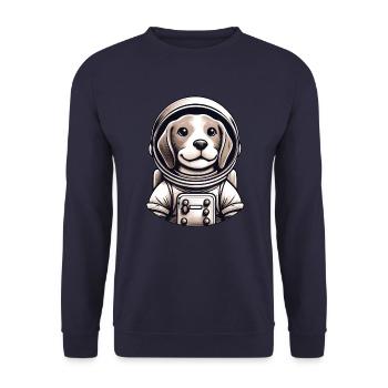 Aventure spatiale de l’astronaute Beagle - Sweat-shirt Unisexe - marine - Devant - Alina (178cm) & Michal (187cm)