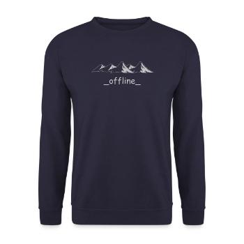 Bergsilhouette offline, Bergmotiv, offline - Unisex Pullover - Navy - Vorne - Alina (178cm) & Michal (187cm)