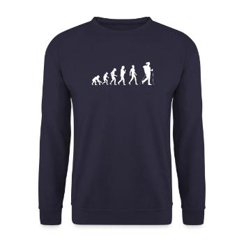 T-Shirt evolution Nordic Walking Wandern - Unisex Pullover - Navy - Vorne - Alina (178cm) & Michal (187cm)