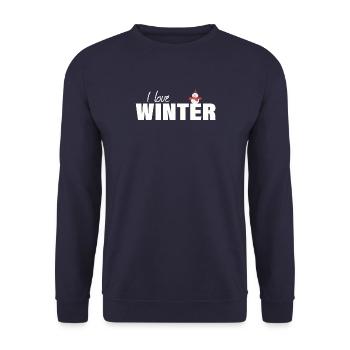 I LOVE WINTER - Unisex Pullover - Navy - Vorne - Alina (178cm) & Michal (187cm)