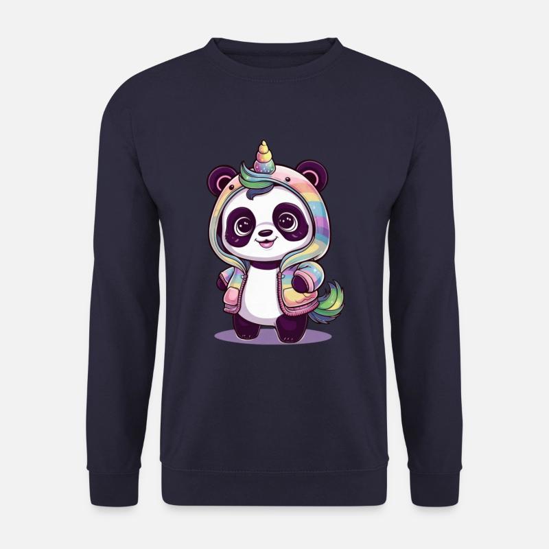 Niedlicher Einhorn Panda - Unisex Pullover - Navy