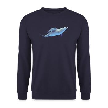 Delfin - Unisex Pullover - Navy - Vorne - Alina (178cm) & Michal (187cm)