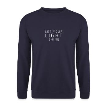 let your light shine faith - Unisex Sweatshirt - navy - Front - Alina (178cm) & Michal (187cm)