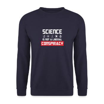Science is not liberal conspiracy - Unisex Pullover - Navy - Vorne - Alina (178cm) & Michal (187cm)