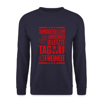Junggesellenabschied Letzter Tag Jga - Unisex Pullover - Navy - Vorne - Alina (178cm) & Michal (187cm)