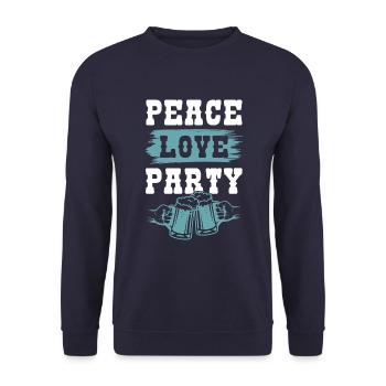 bier friede liebe - Unisex Pullover - Navy - Vorne - Alina (178cm) & Michal (187cm)