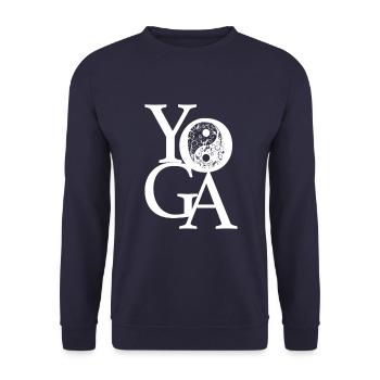 Yoga Yin Yang lettrage - Sweat-shirt Unisexe - marine - Devant - Alina (178cm) & Michal (187cm)
