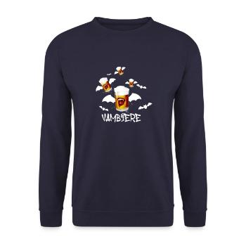 vambiere,vambier,vampir,halloween,fledermaus - Unisex Pullover - Navy - Vorne - Alina (178cm) & Michal (187cm)